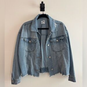 Ci Sono Distressed Light Blue Denim Jacket